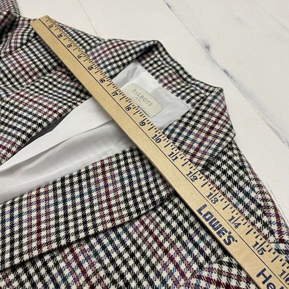 Talbots Notched Collar Single Breasted Wool Blend Houndstooth Blazer size 10 - Picture 10 of 14